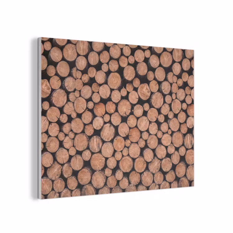 Houtblokken - Textuur - Patroon - Bruin - Rustiek PET vilt klein -3d