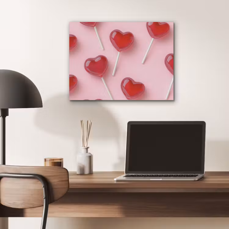 Lollies - Hartjes - Roze PET vilt klein -sfeer5