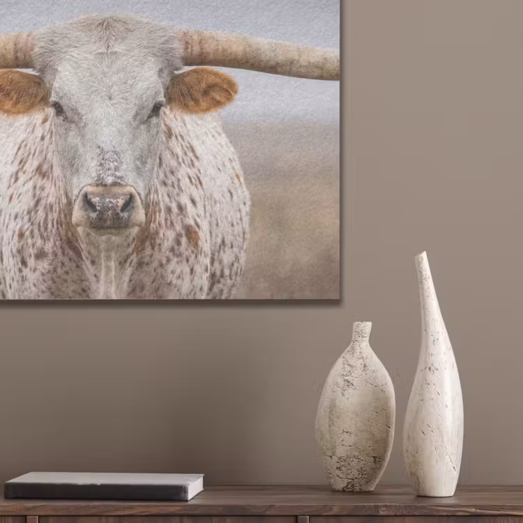 Longhorn - Grasveld - Dier PET vilt klein -sfeer6_closeup