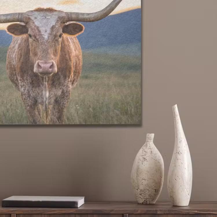 Longhorn - Landschap - Zonsondergang PET vilt klein -sfeer6_closeup