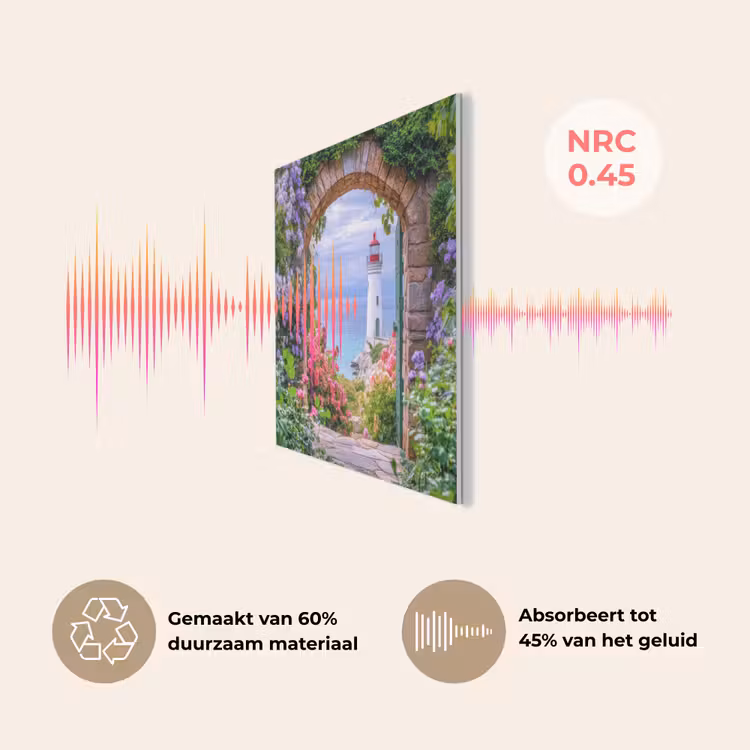 Doorkijk - Vuurtoren - Bloemen - Uitzicht PET vilt klein -USP_NL