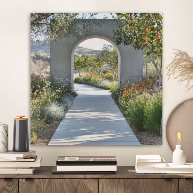 Doorkijk - Pad - Beton - Landschap PET vilt klein -sfeer1