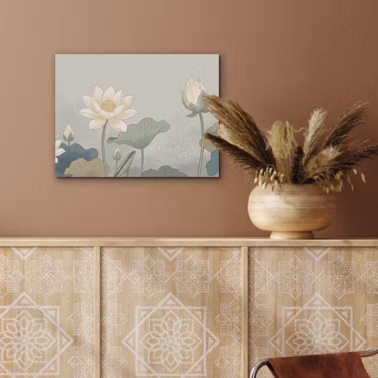 Lotus - Bloemen - Groen PET vilt klein -sfeer4