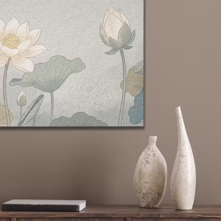 Lotus - Bloemen - Groen PET vilt klein -sfeer6_closeup