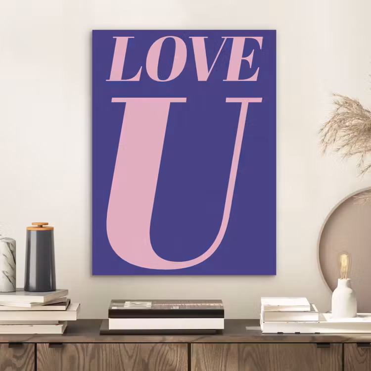 Love - Blauw - Valentijn PET vilt klein -sfeer1
