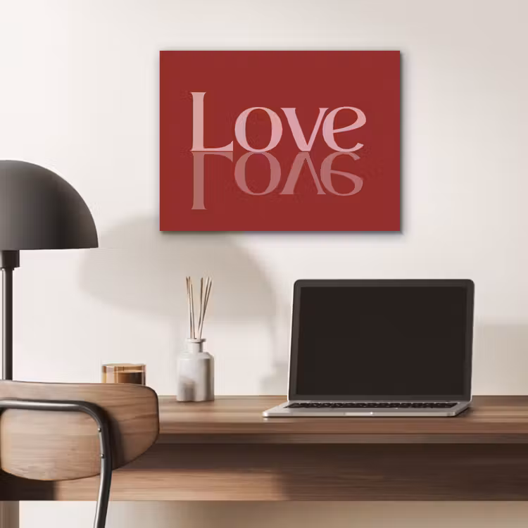 Love - Spiegeling - Rood PET vilt klein -sfeer5