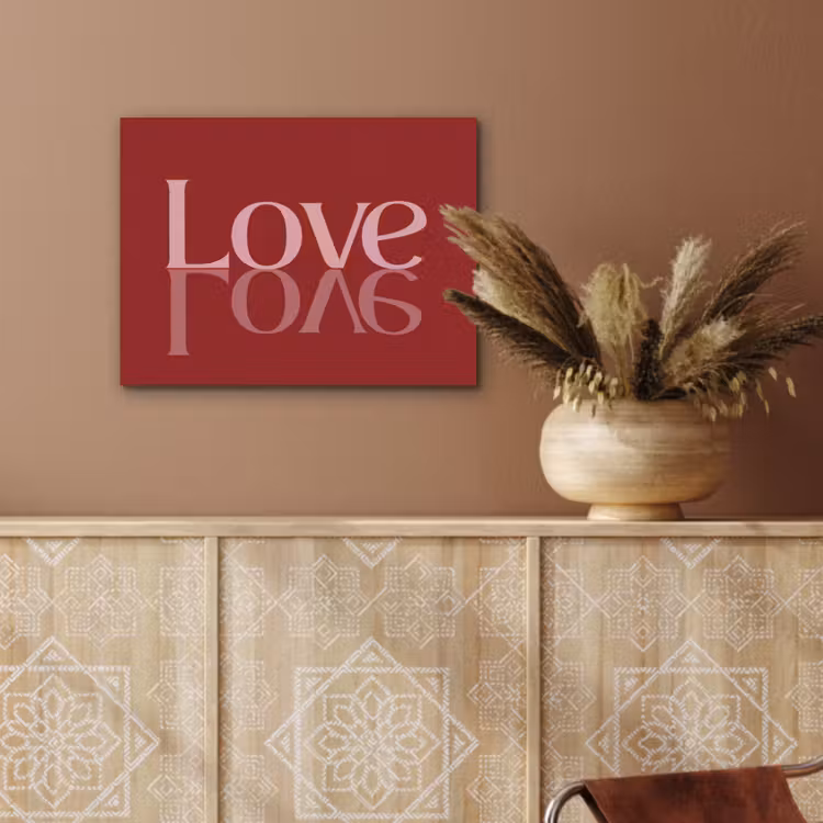 Love - Spiegeling - Rood PET vilt klein -sfeer4