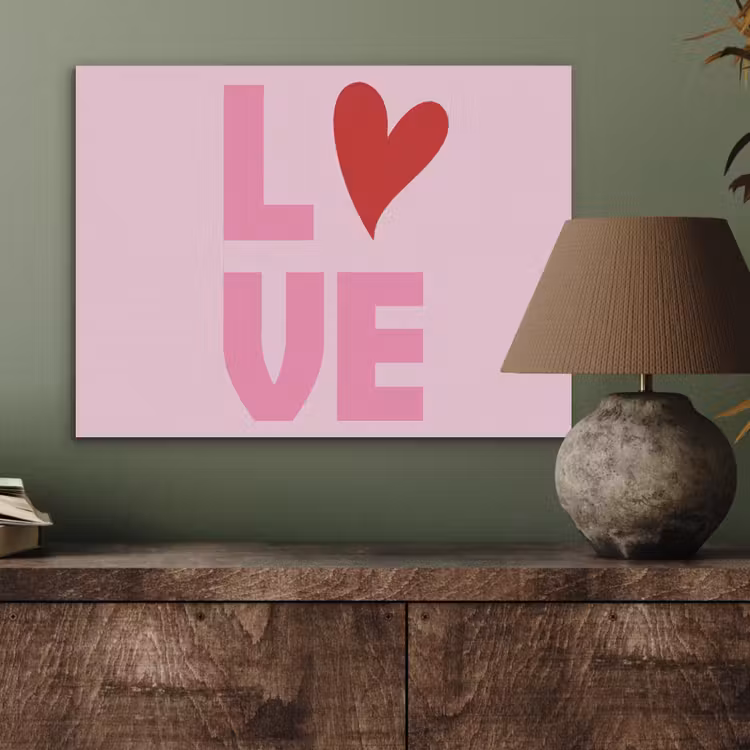 Love - Roze - Hart - Valentijn PET vilt klein -sfeer2