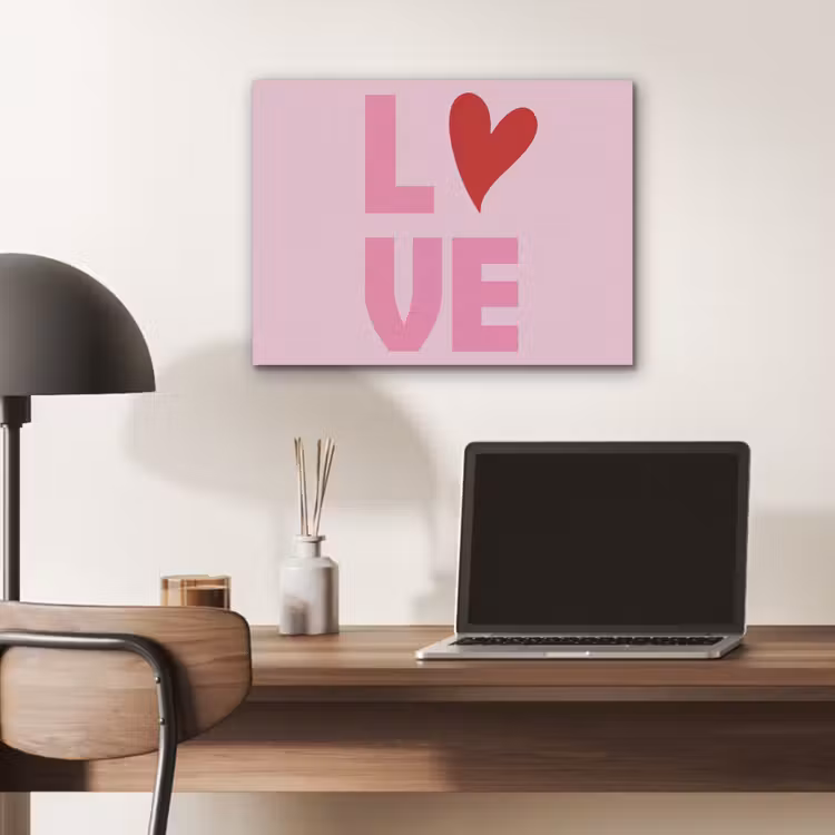Love - Roze - Hart - Valentijn PET vilt klein -sfeer5