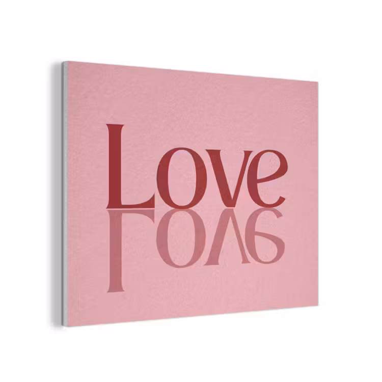 Love - Roze - Spiegeling PET vilt klein -3d