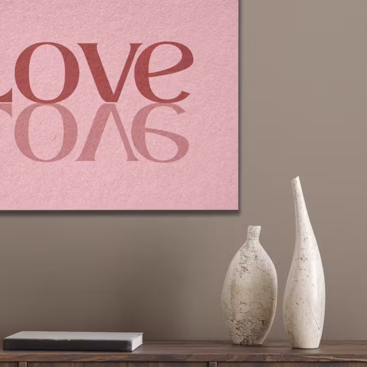 Love - Roze - Spiegeling PET vilt klein -sfeer6_closeup