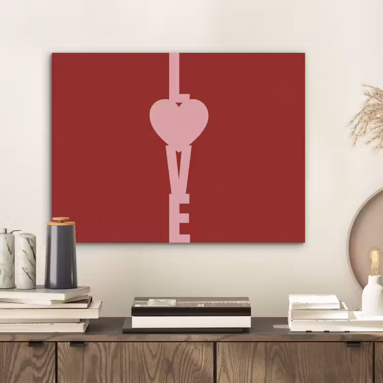 Love - Rood - Blokletters PET vilt klein -sfeer1