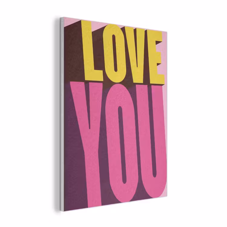 Love - Tekst - Roze - Valentijn PET vilt klein -3d