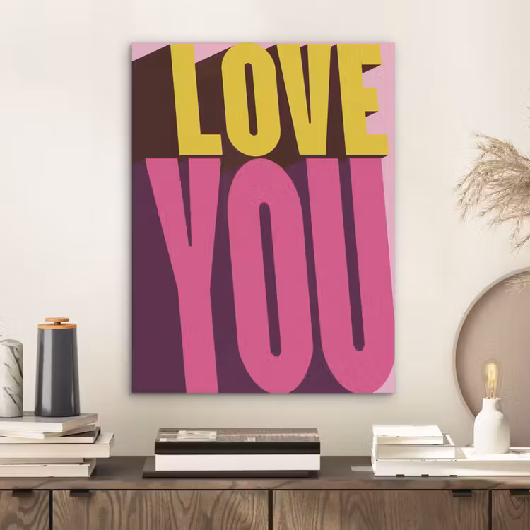 Love - Tekst - Roze - Valentijn PET vilt klein -sfeer1