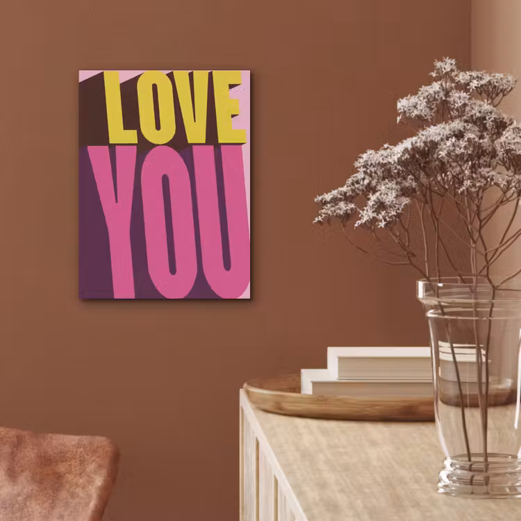 Love - Tekst - Roze - Valentijn PET vilt klein -sfeer4