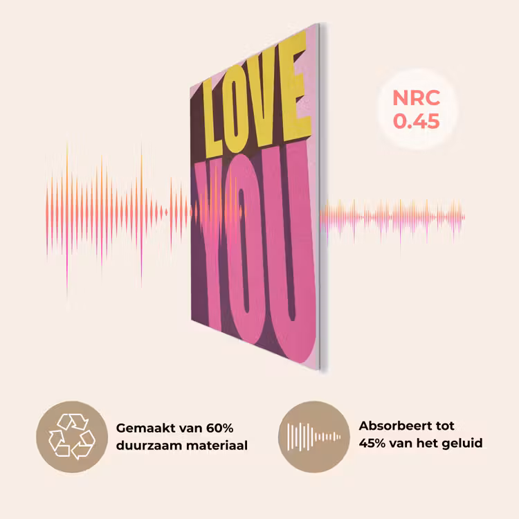 Love - Tekst - Roze - Valentijn PET vilt klein -USP_NL