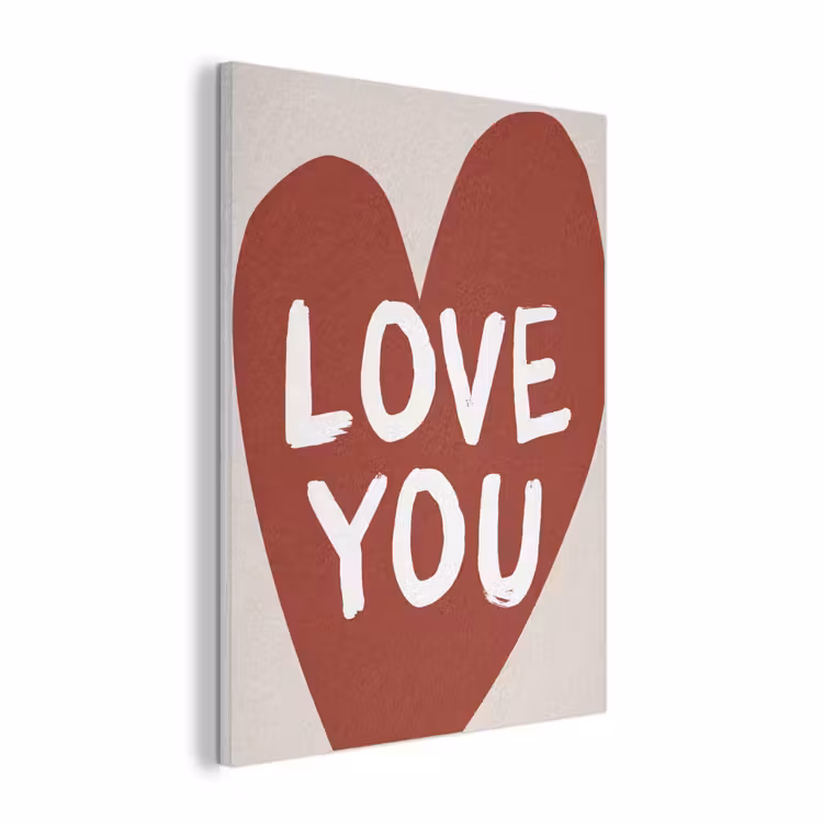Loveyou - Hart - Rood PET vilt klein -3d