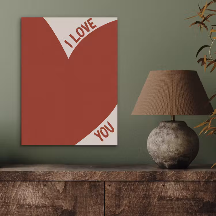 Loveyou - Rood - Hart PET vilt klein -sfeer2