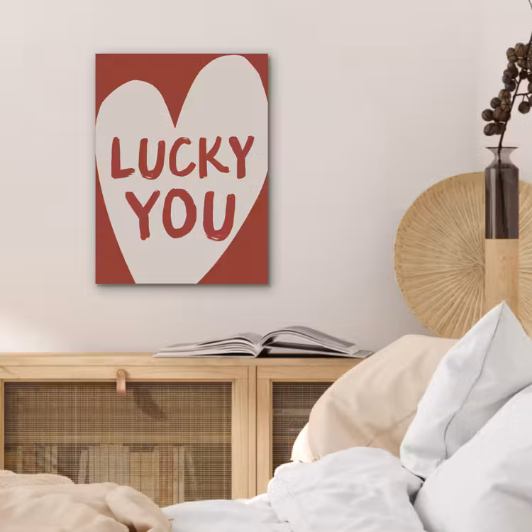 Lucky - Hart - Rood PET vilt klein -sfeer3
