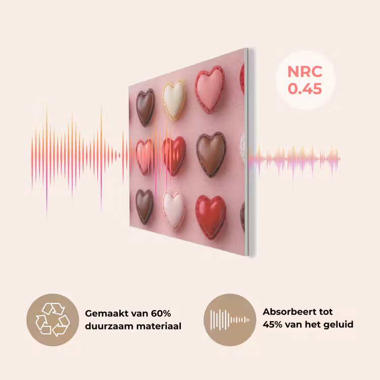 Macarons - Hartjes - Kleurrijk - Roze PET vilt klein -USP_NL