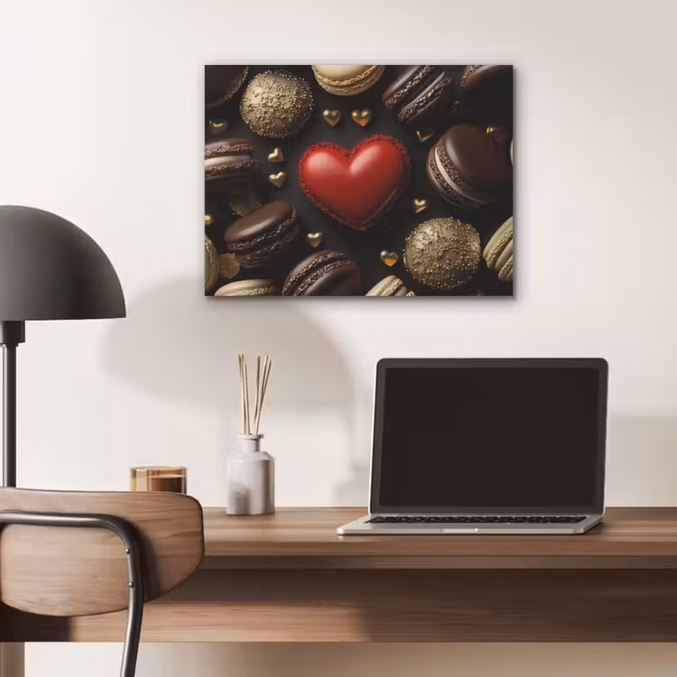 Macarons - Rood - Hart PET vilt klein -sfeer5