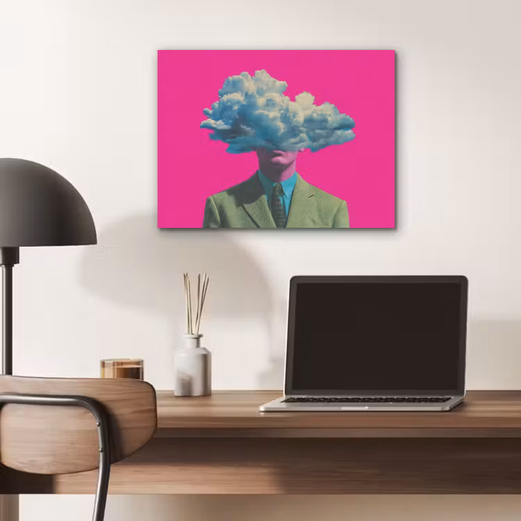Man - Pak - Wolk - Roze PET vilt klein -sfeer5