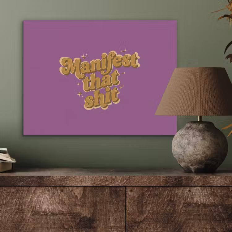 Manifest that shit - Paars - Glitter PET vilt klein -sfeer2