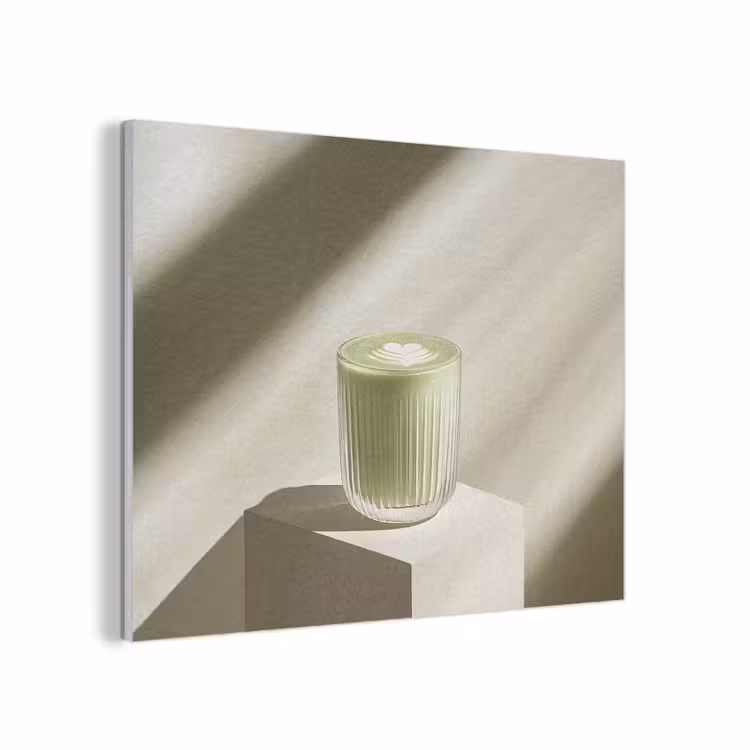 Matcha - Glas - Groen - Minimalistisch PET vilt klein -3d