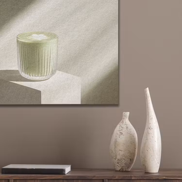 Matcha - Glas - Groen - Minimalistisch PET vilt klein -sfeer6_closeup