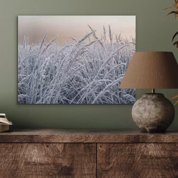 Rijp - Gras - Kristallen - Winter - Minimalistisch PET vilt klein -sfeer2