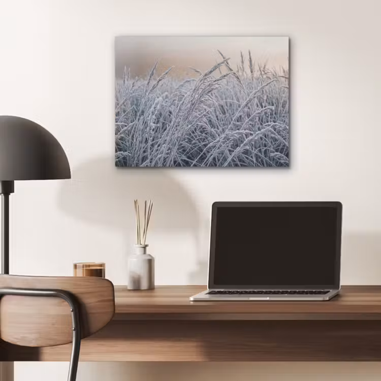 Rijp - Gras - Kristallen - Winter - Minimalistisch PET vilt klein -sfeer5