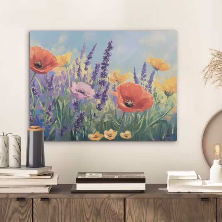 Weide - Bloemen - Kleurrijk PET vilt klein -sfeer1