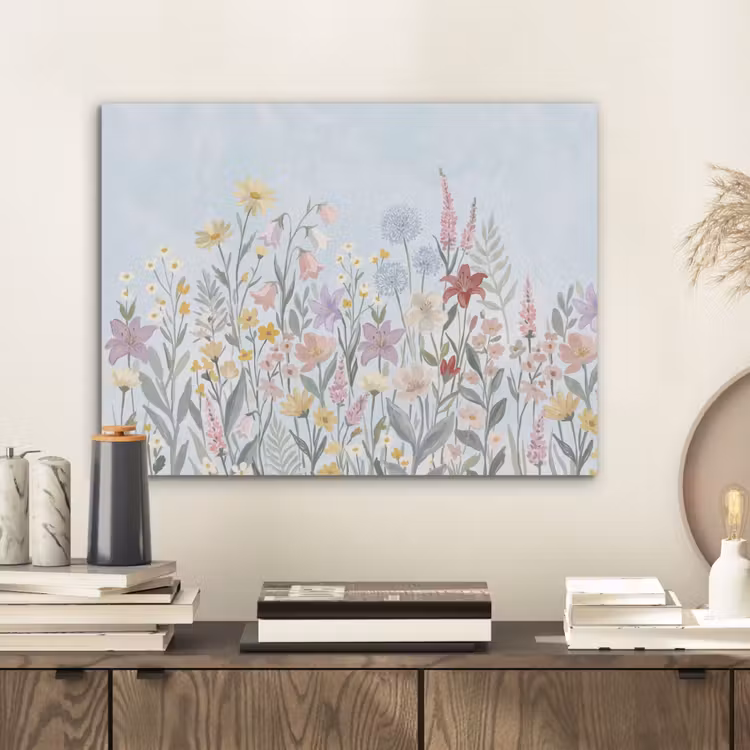 Weidebloemen - Illustratie - Kleurrijk PET vilt klein -sfeer1