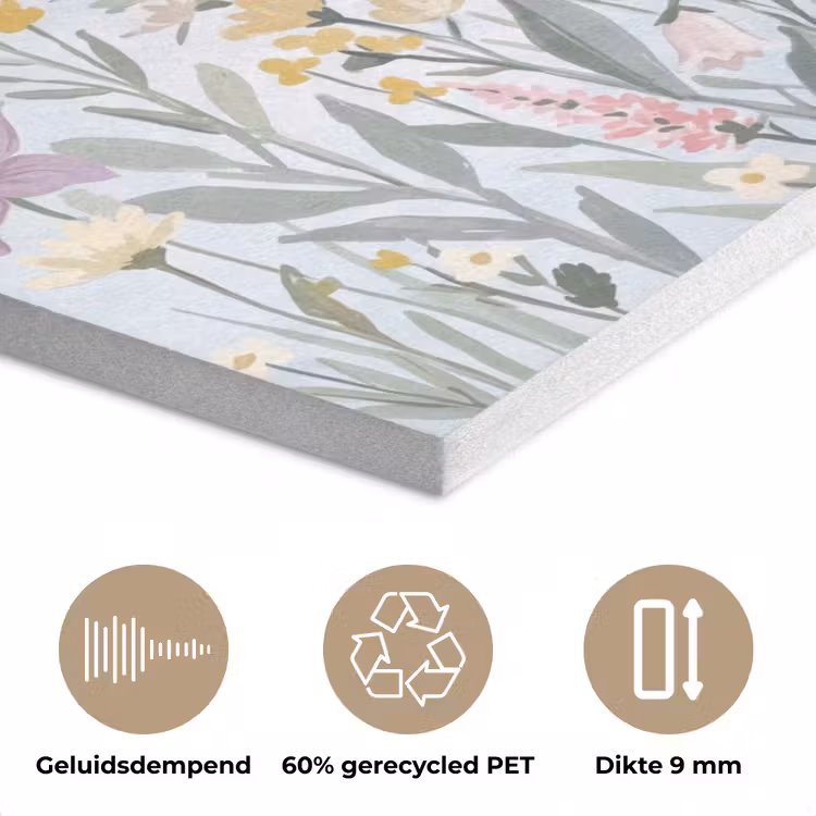Weidebloemen - Illustratie - Kleurrijk PET vilt klein -closeup_NL