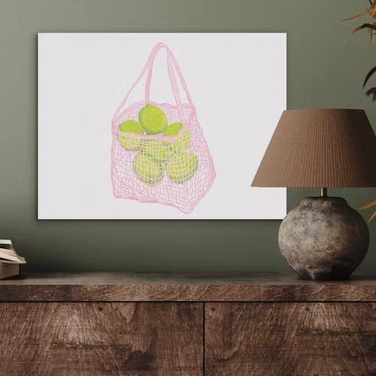 Netzakje - Roze - Illustratie - Limoenen PET vilt klein -sfeer2