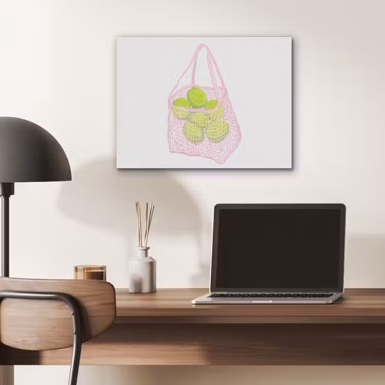 Netzakje - Roze - Illustratie - Limoenen PET vilt klein -sfeer5