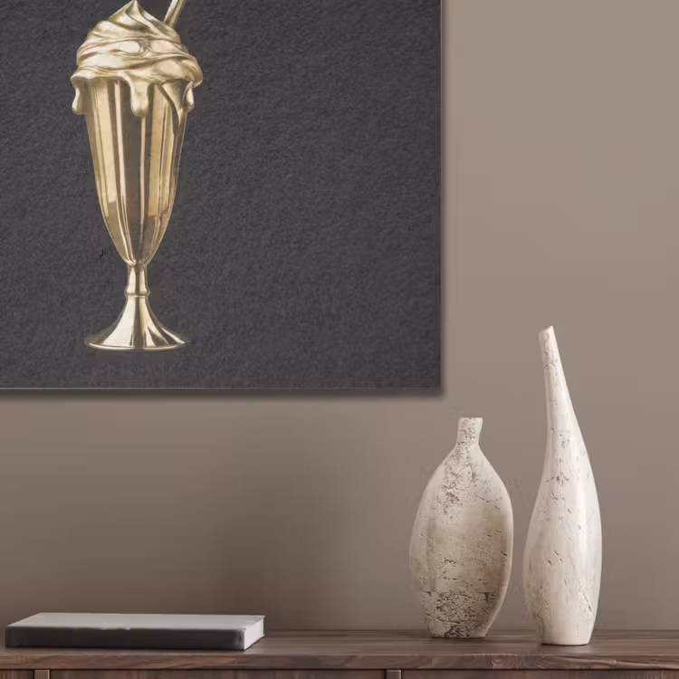 Milkshake - Goud - Drinken - Zwart PET vilt klein -sfeer6_closeup
