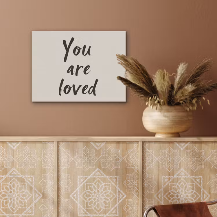 Minimalistisch - Beige - Love PET vilt klein -sfeer4