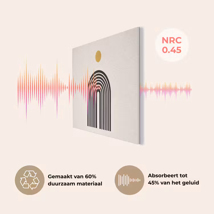 Minimalistisch - Zwarte boog - Gouden cirkel PET vilt klein -USP_NL