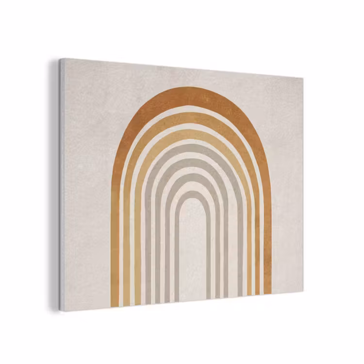 Minimalistisch - Boog - Lijnen - Beige PET vilt klein -3d