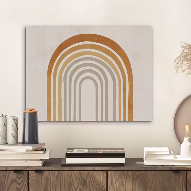 Minimalistisch - Boog - Lijnen - Beige PET vilt klein -sfeer1