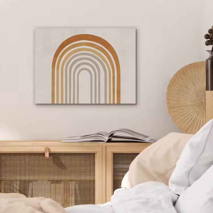 Minimalistisch - Boog - Lijnen - Beige PET vilt klein -sfeer3