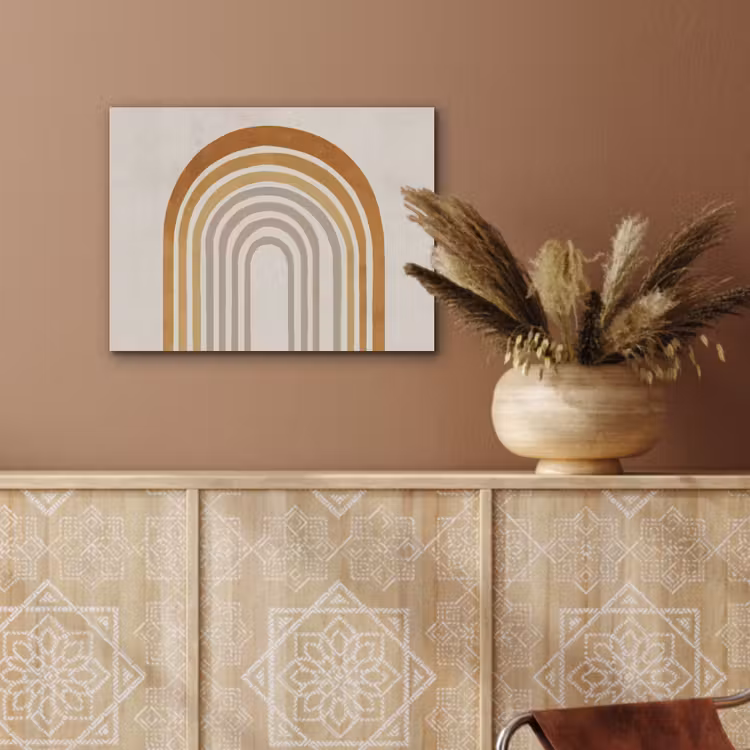 Minimalistisch - Boog - Lijnen - Beige PET vilt klein -sfeer4