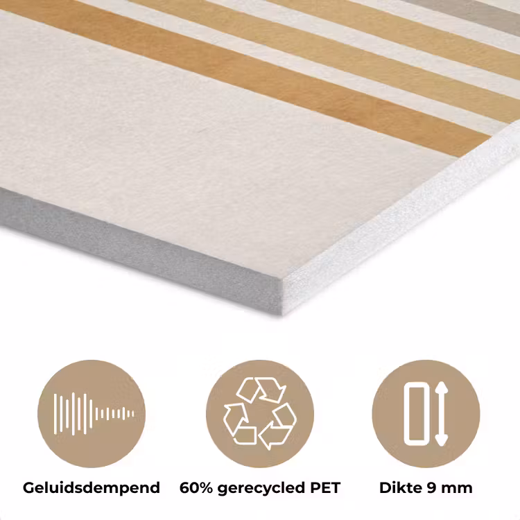 Minimalistisch - Boog - Lijnen - Beige PET vilt klein -closeup_NL
