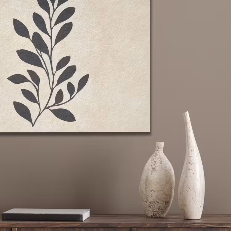 Minimalistisch - Tak - Bladeren - Zwart PET vilt klein -sfeer6_closeup