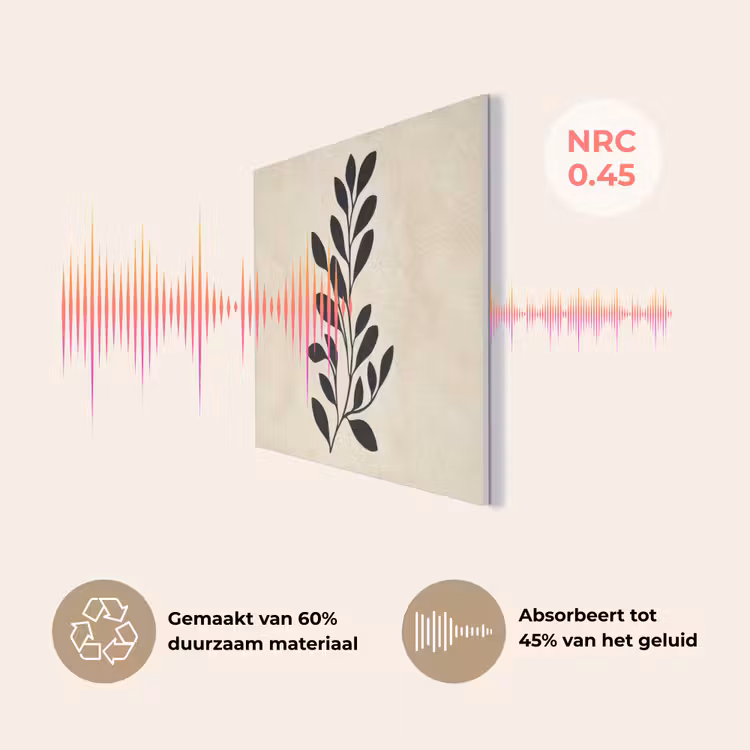 Minimalistisch - Tak - Bladeren - Zwart PET vilt klein -USP_NL