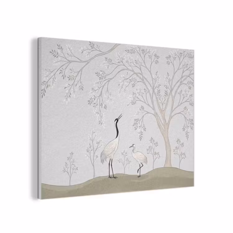 Minimalistisch - Kraanvogels - Blauw PET vilt klein -3d