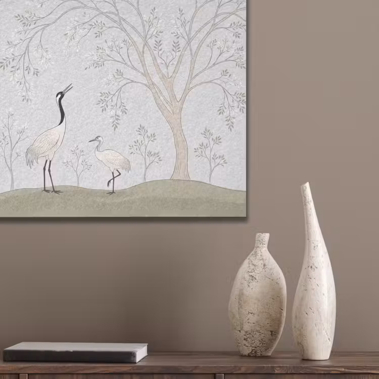 Minimalistisch - Kraanvogels - Blauw PET vilt klein -sfeer6_closeup