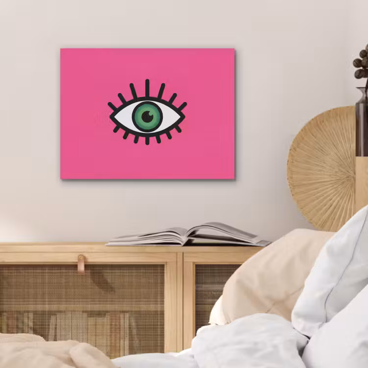 Minimalistisch - Oog - Roze PET vilt klein -sfeer3