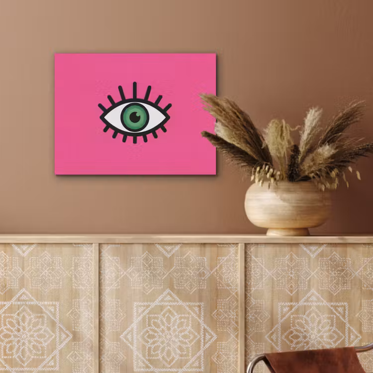 Minimalistisch - Oog - Roze PET vilt klein -sfeer4